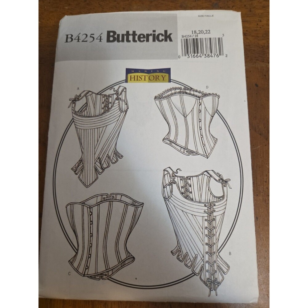 Stays and Corsets Butterick Sewing Pattern B4254 Making History Size 18-22 Uncut